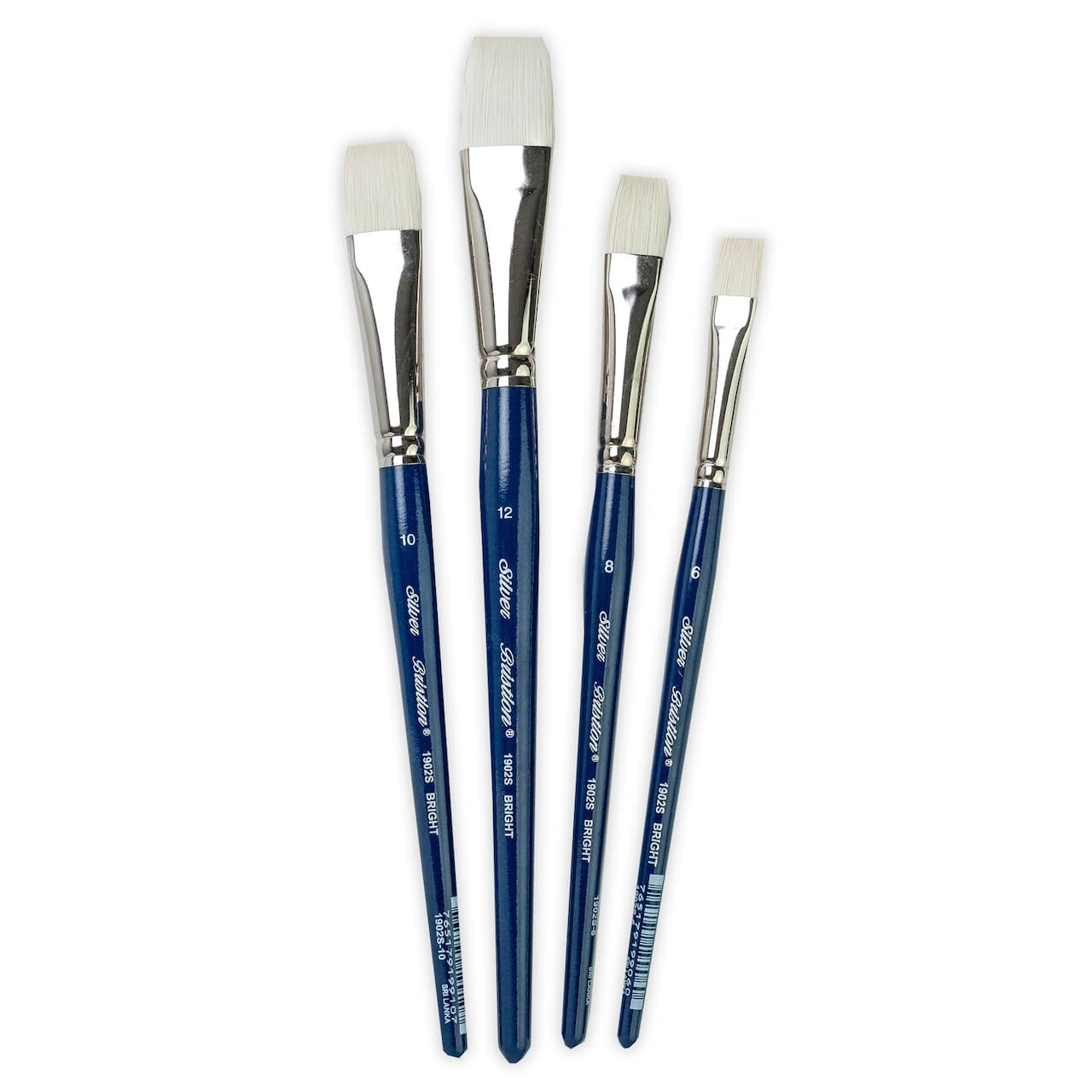 Silver Brush Limited Bristlon Short Handle Brights Brush, Set of 4